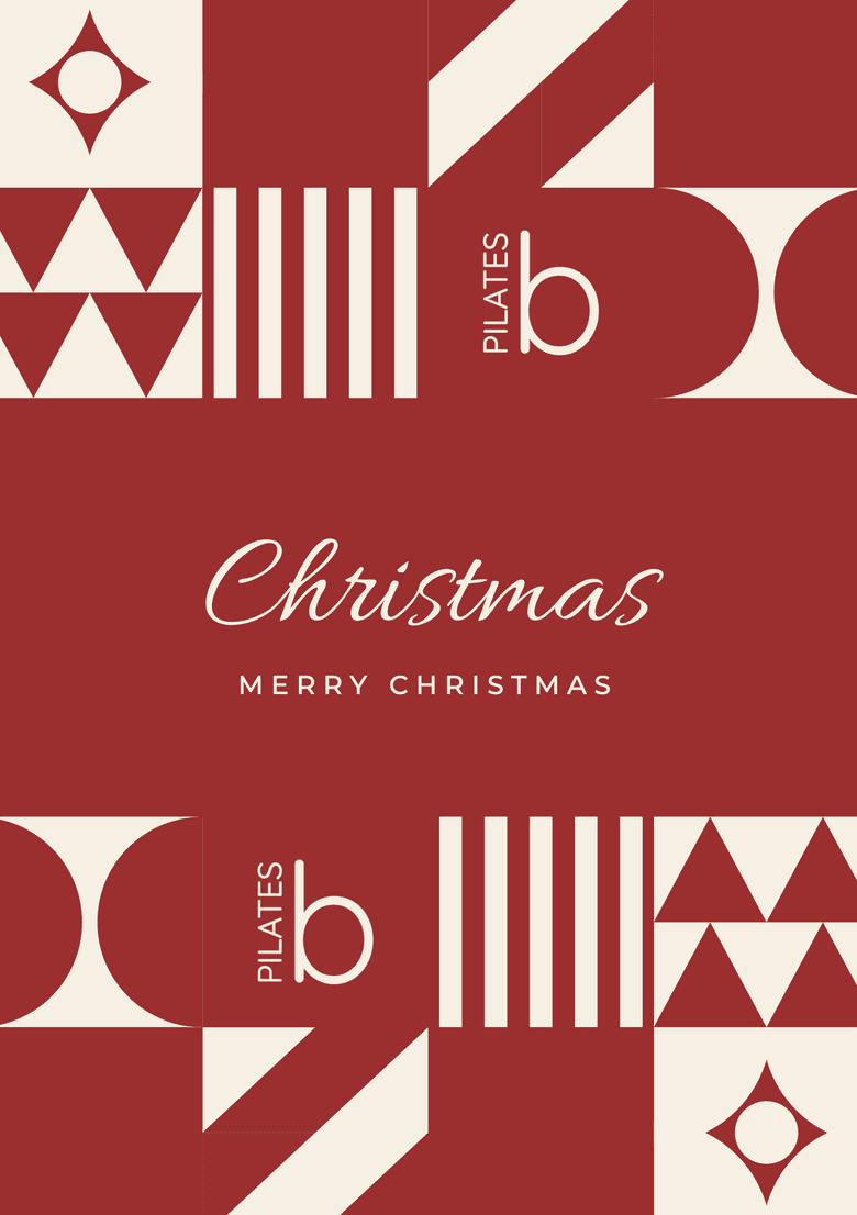 Breath Pilates Gift Voucher Christmas card, with «Christmas · Merry Christmas» on the cover