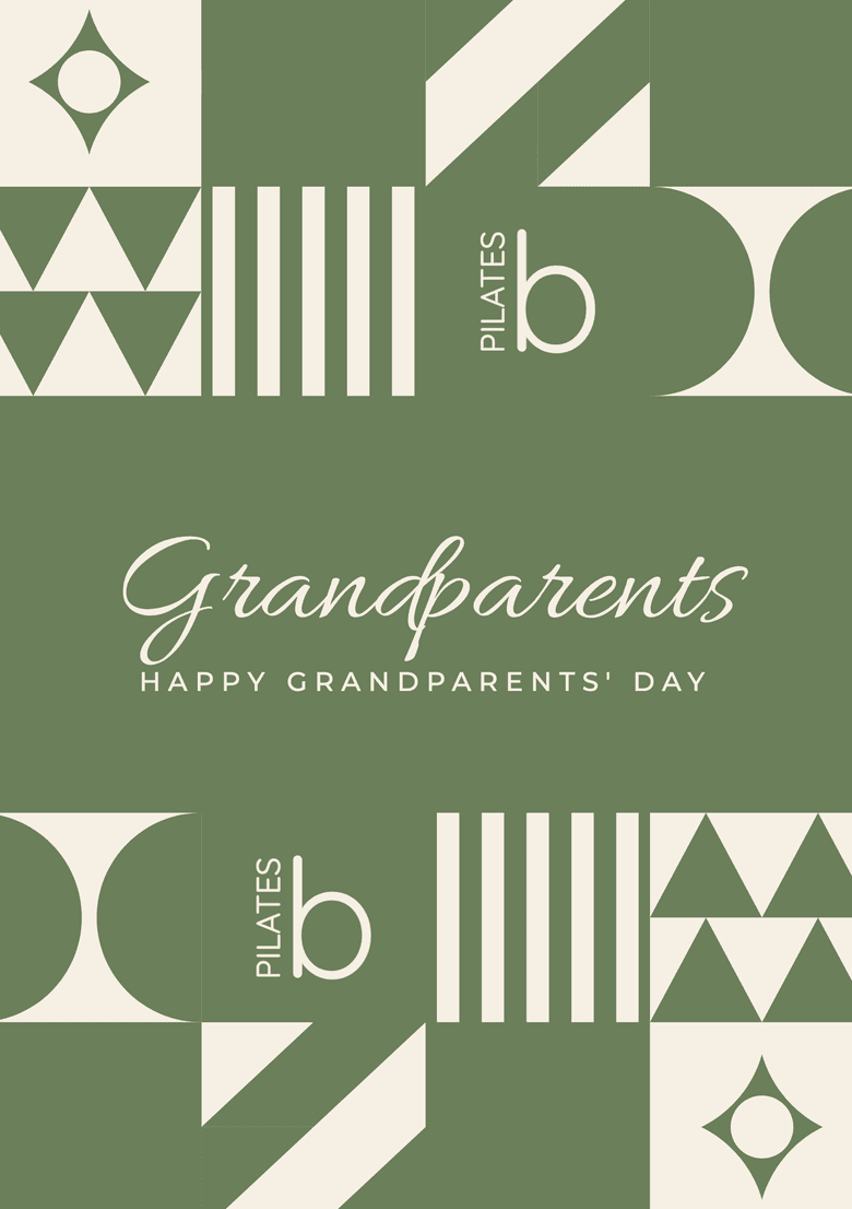 Breath Pilates Gift Voucher Grandparents' Day card, with «Grandparents · Happy Grandparents' day» on the cover