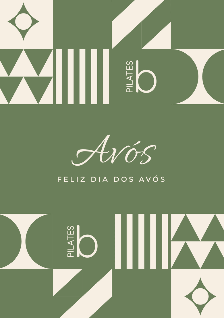 Cartão do Dia dos Avós do Vale Presente Breath Pilates, com «Avós · Feliz dia dos Avós» na capa