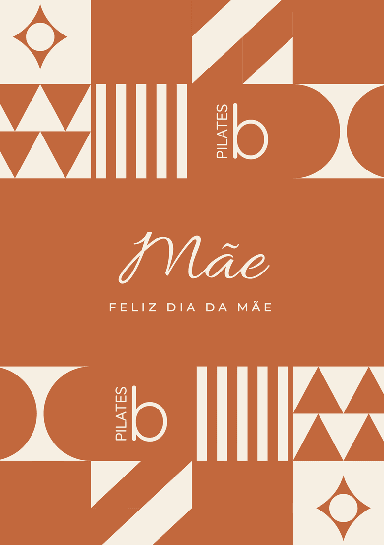 Cartão do Dia da Mãe do Vale Presente Breath Pilates, com «Mãe · Feliz dia da Mãe» na capa